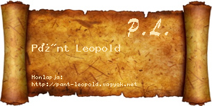 Pánt Leopold névjegykártya